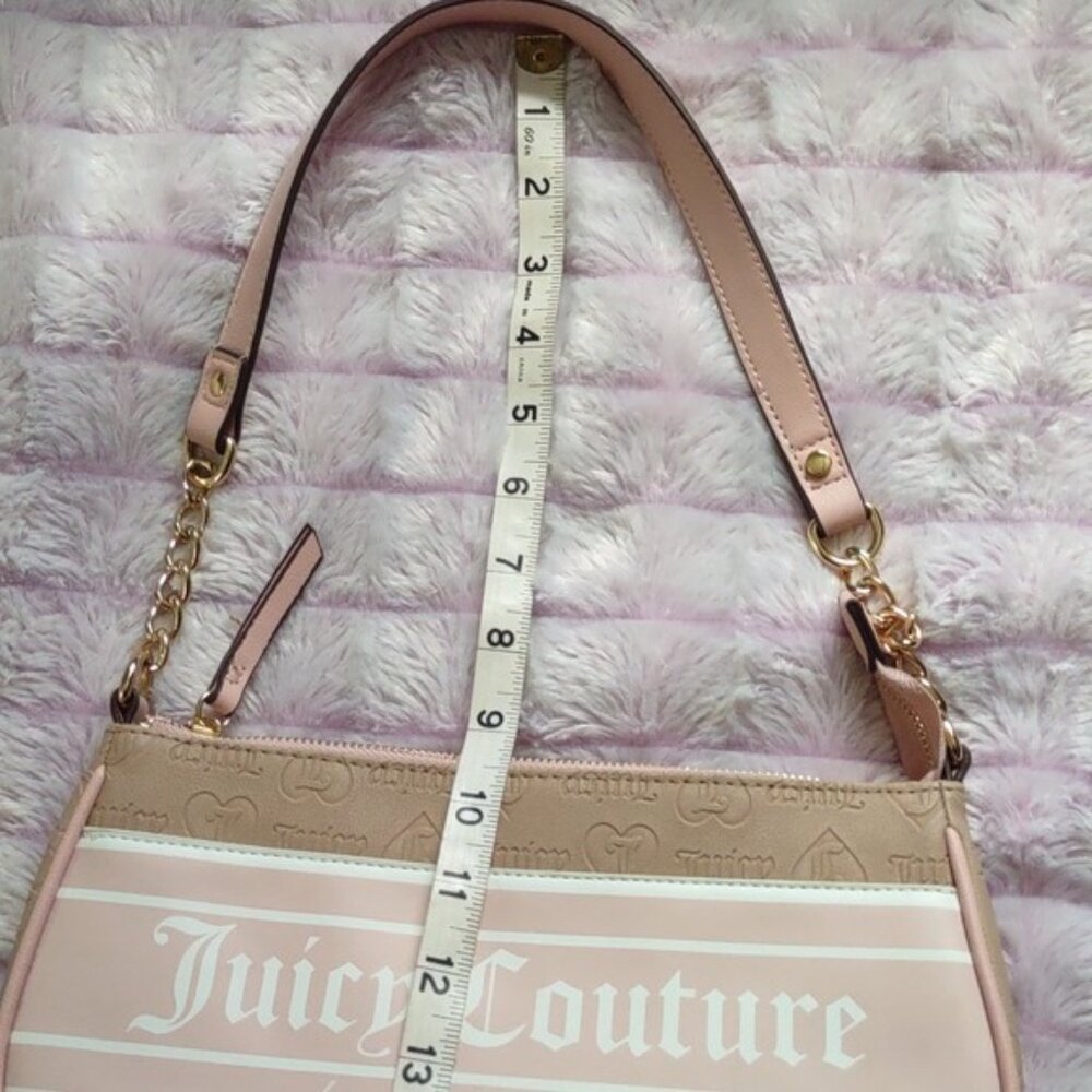 Juicy Couture Los Angeles Pink Tan Fashionista Baguette Shoulder Handbag - Picture 6 of 13